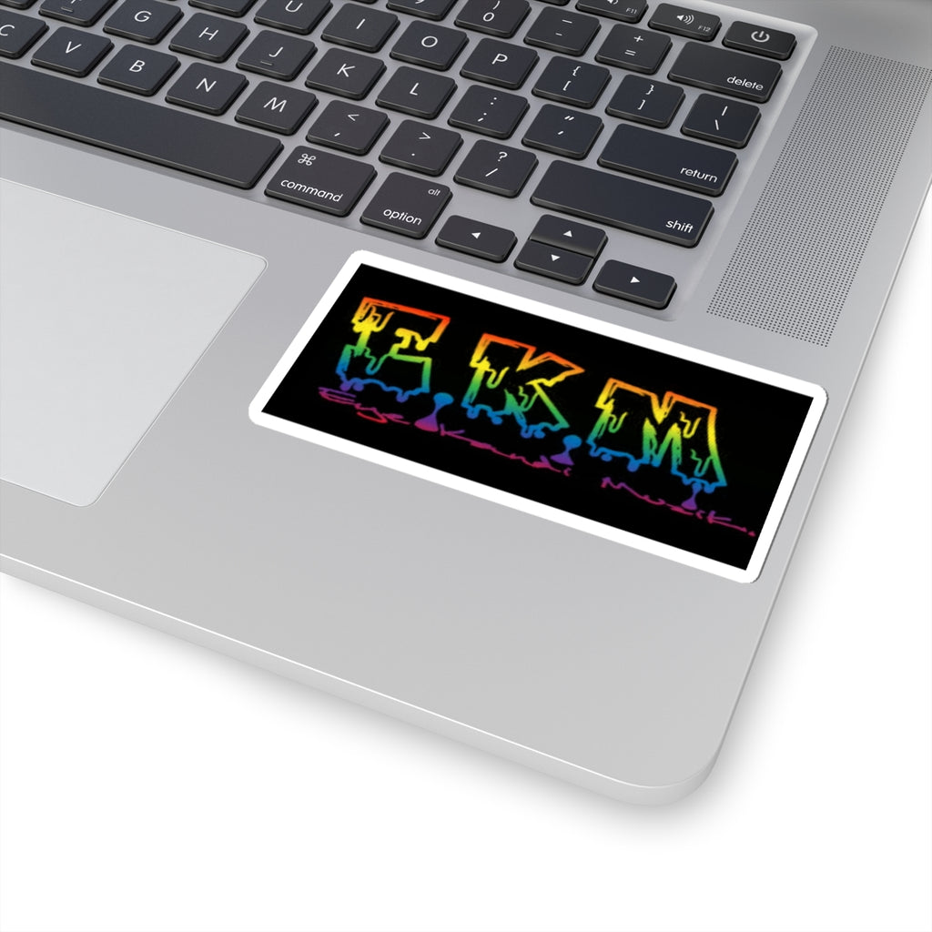 F.K.M. Rainbow Drip Kiss-Cut Sticker — Bold Laptop Decal
