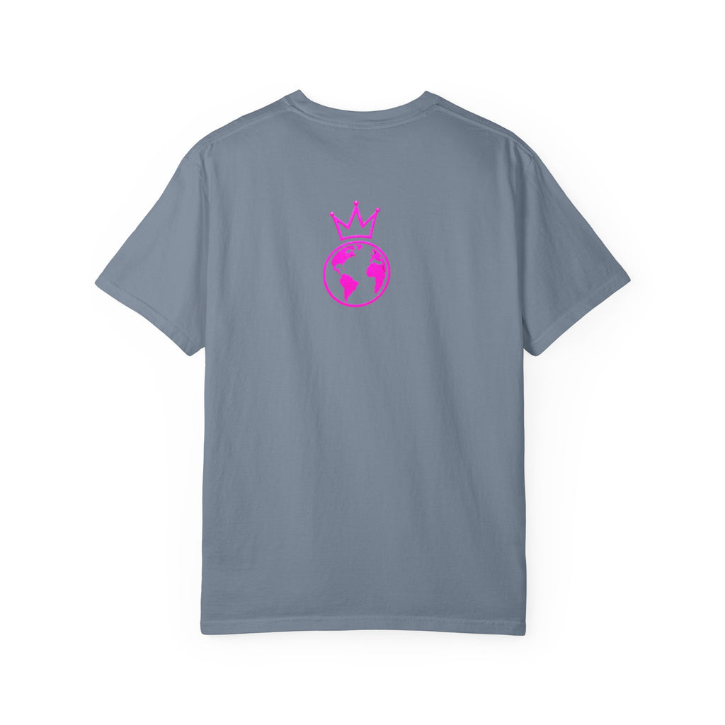 EKM World Graphic T-Shirt — Pink Crown & Globe Streetwear Shirt