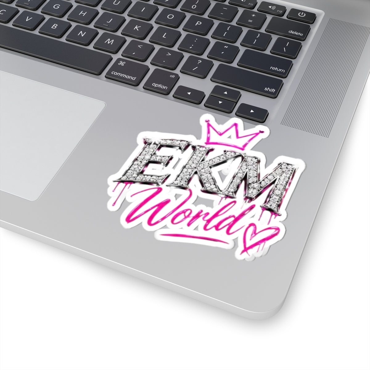EKM World Kiss-Cut Sticker — Pink Crown Drip Design