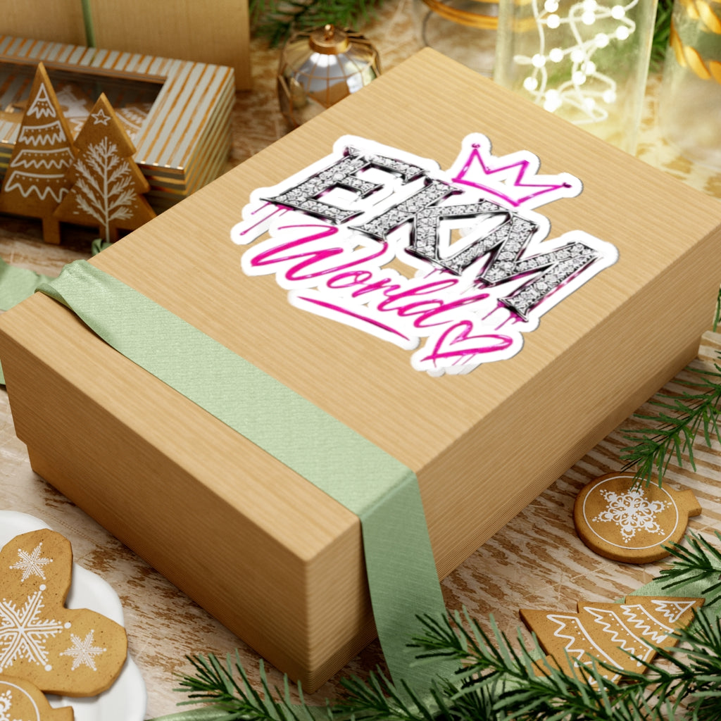 EKM World Kiss-Cut Sticker — Pink Crown Drip Design