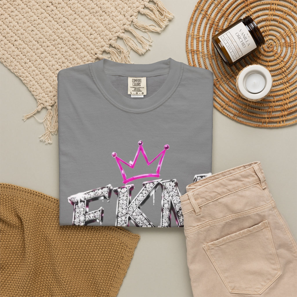 EKM World Graphic T-Shirt — Pink Crown & Globe Streetwear Shirt
