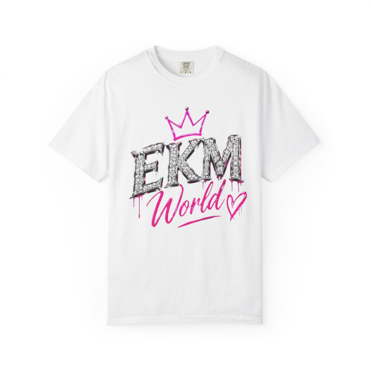 EKM World Graphic T-Shirt — Pink Crown & Globe Streetwear Shirt