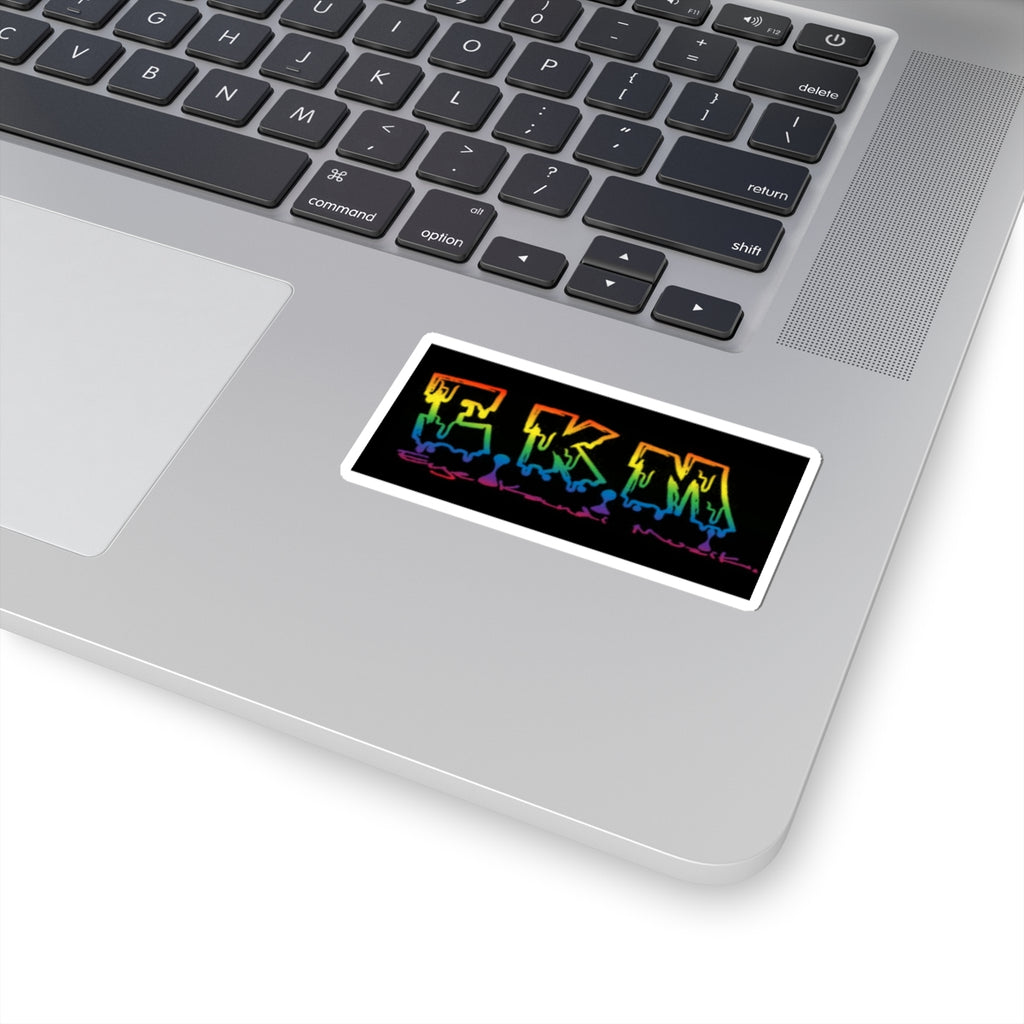 F.K.M. Rainbow Drip Kiss-Cut Sticker — Bold Laptop Decal