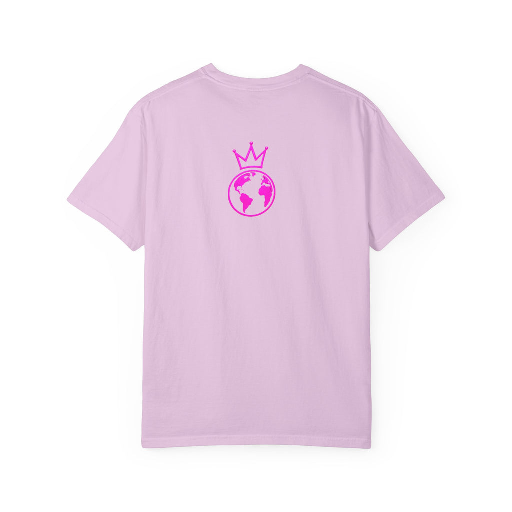 EKM World Graphic T-Shirt — Pink Crown & Globe Streetwear Shirt