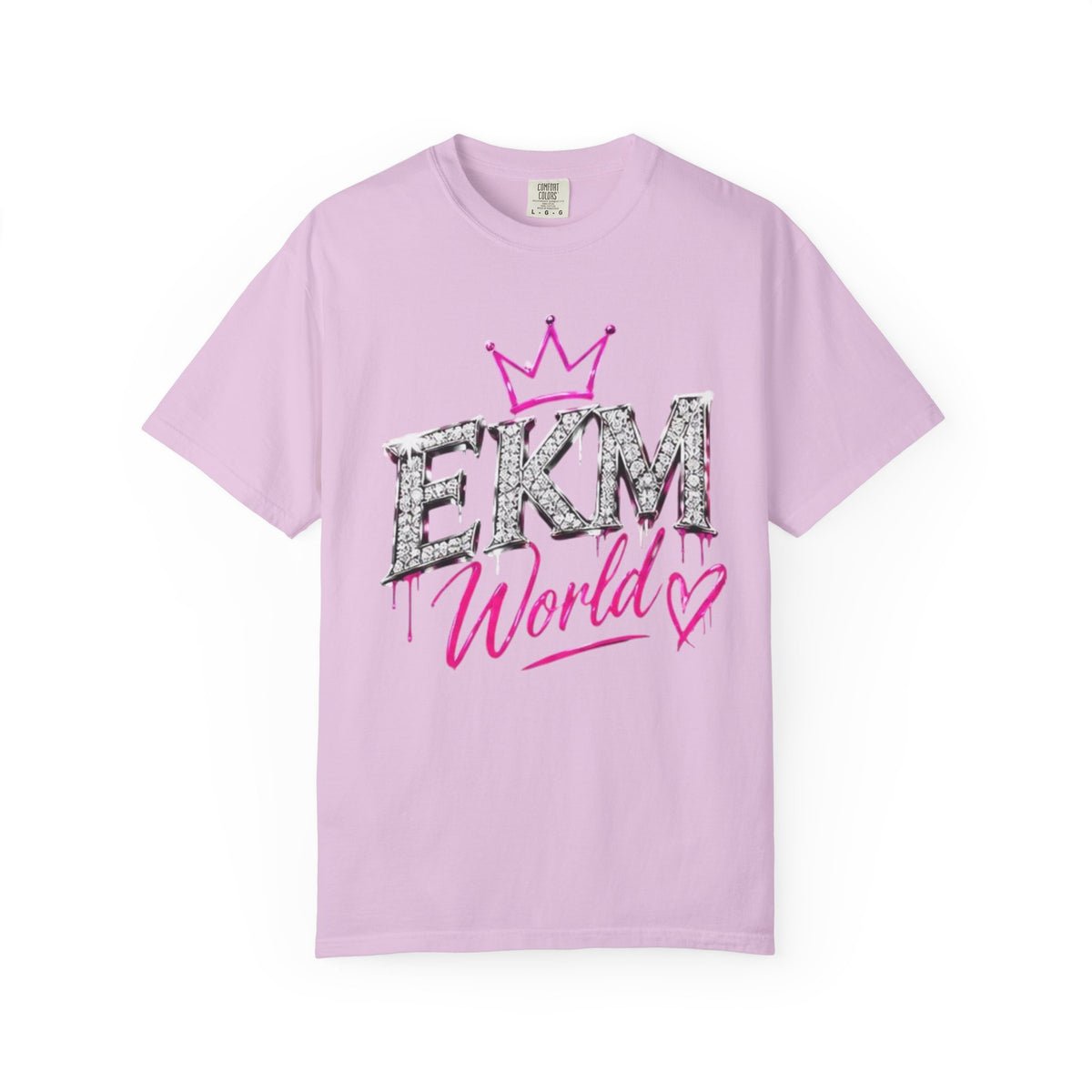 EKM World Graphic T-Shirt — Pink Crown & Globe Streetwear Shirt