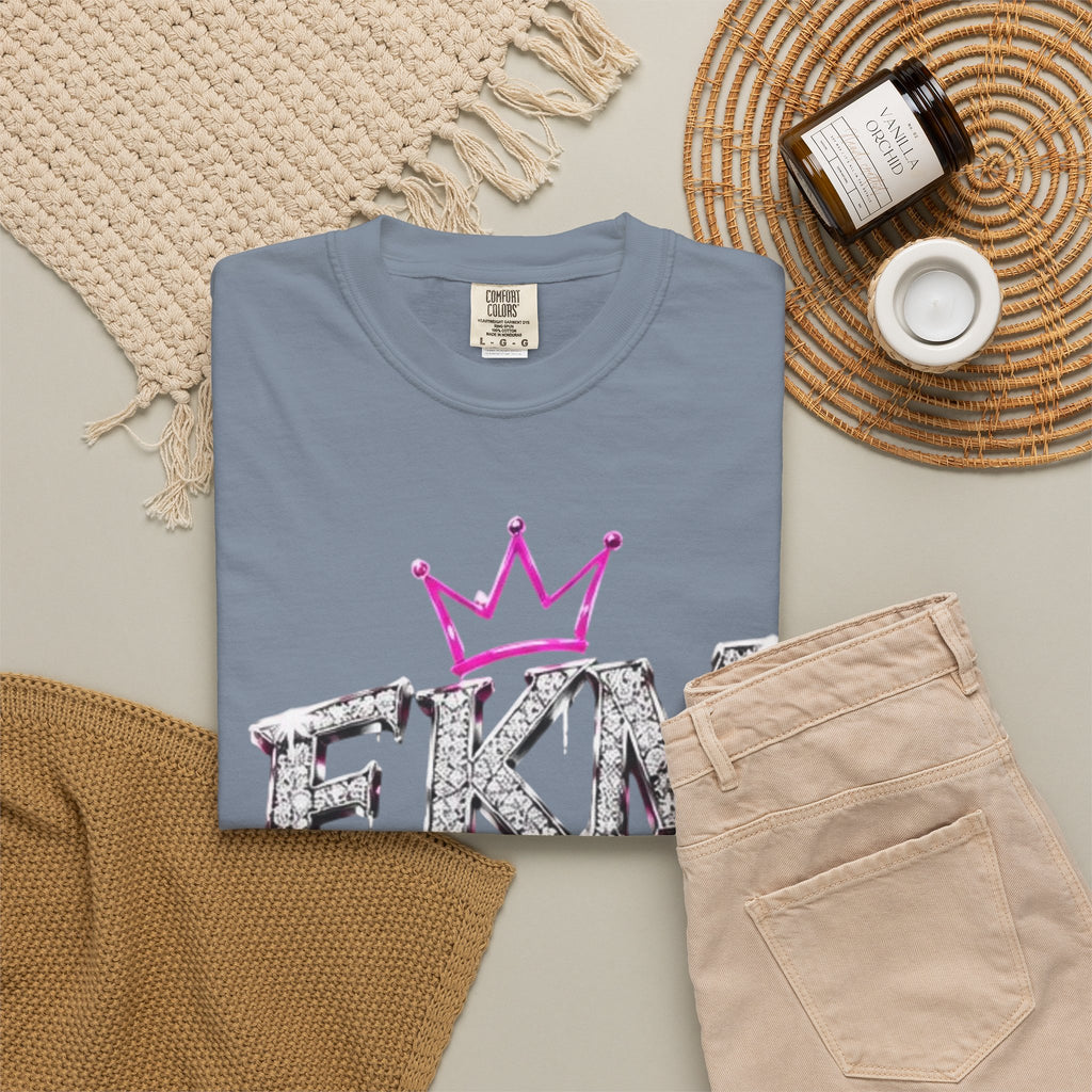 EKM World Graphic T-Shirt — Pink Crown & Globe Streetwear Shirt