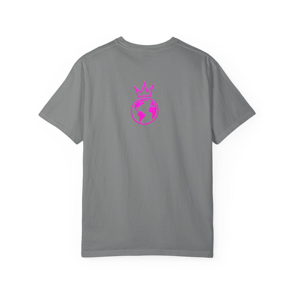 EKM World Graphic T-Shirt — Pink Crown & Globe Streetwear Shirt