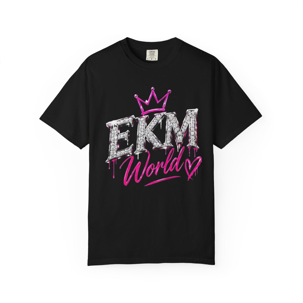 EKM World Graphic T-Shirt — Pink Crown & Globe Streetwear Shirt