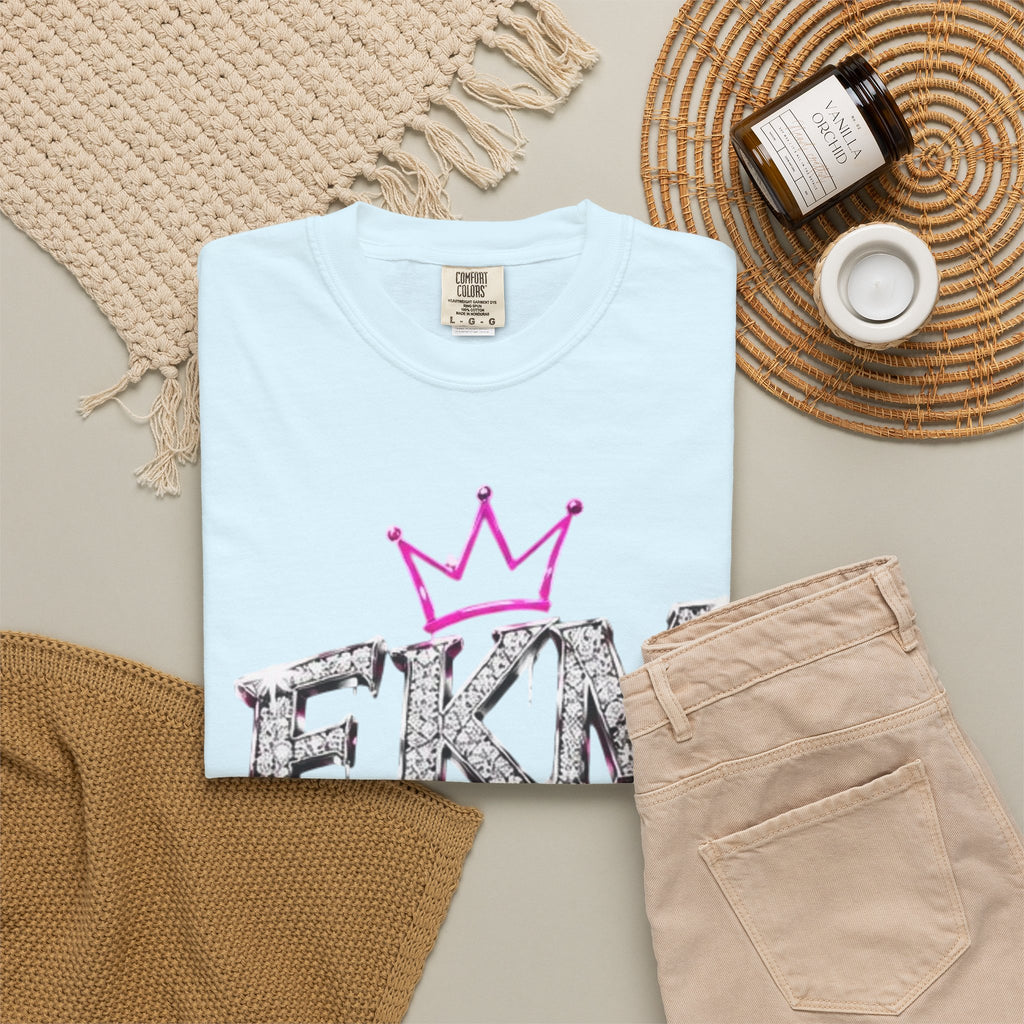 EKM World Graphic T-Shirt — Pink Crown & Globe Streetwear Shirt