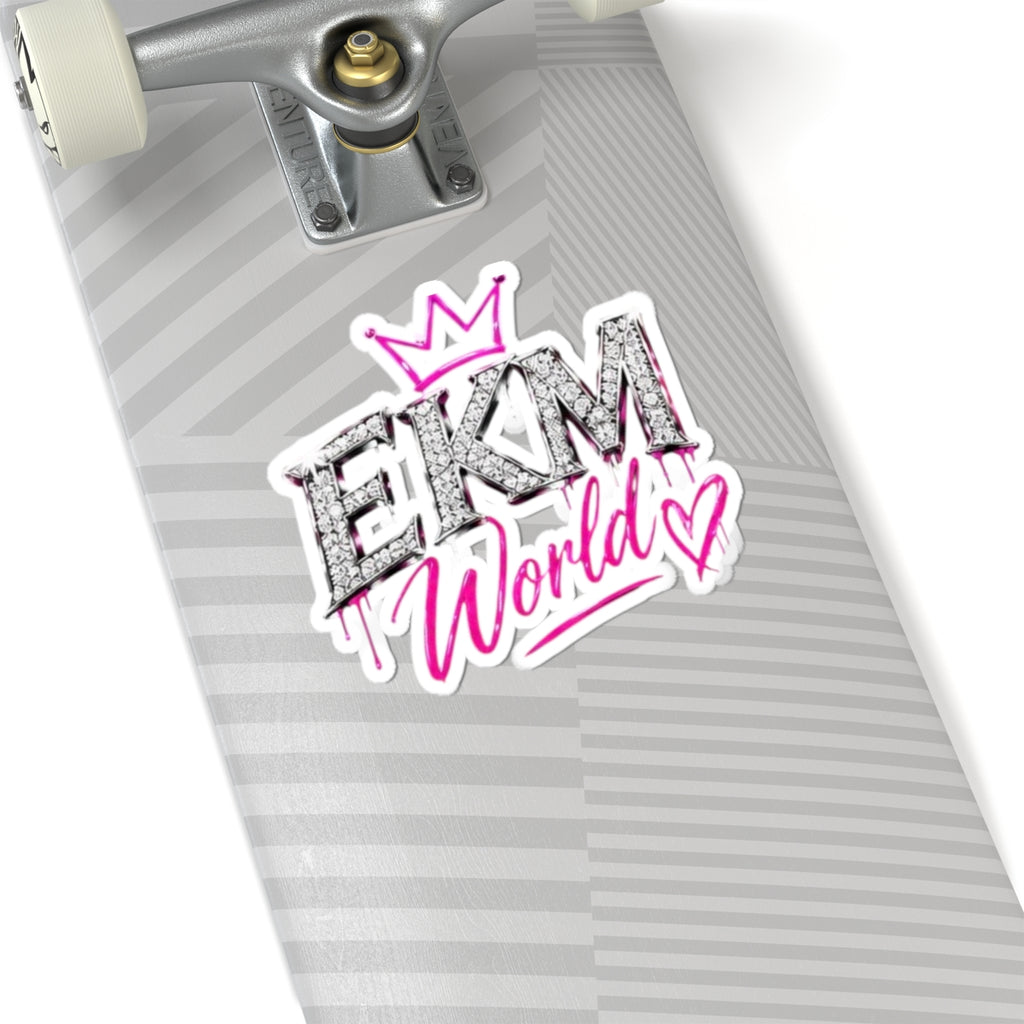 EKM World Kiss-Cut Sticker — Pink Crown Drip Design
