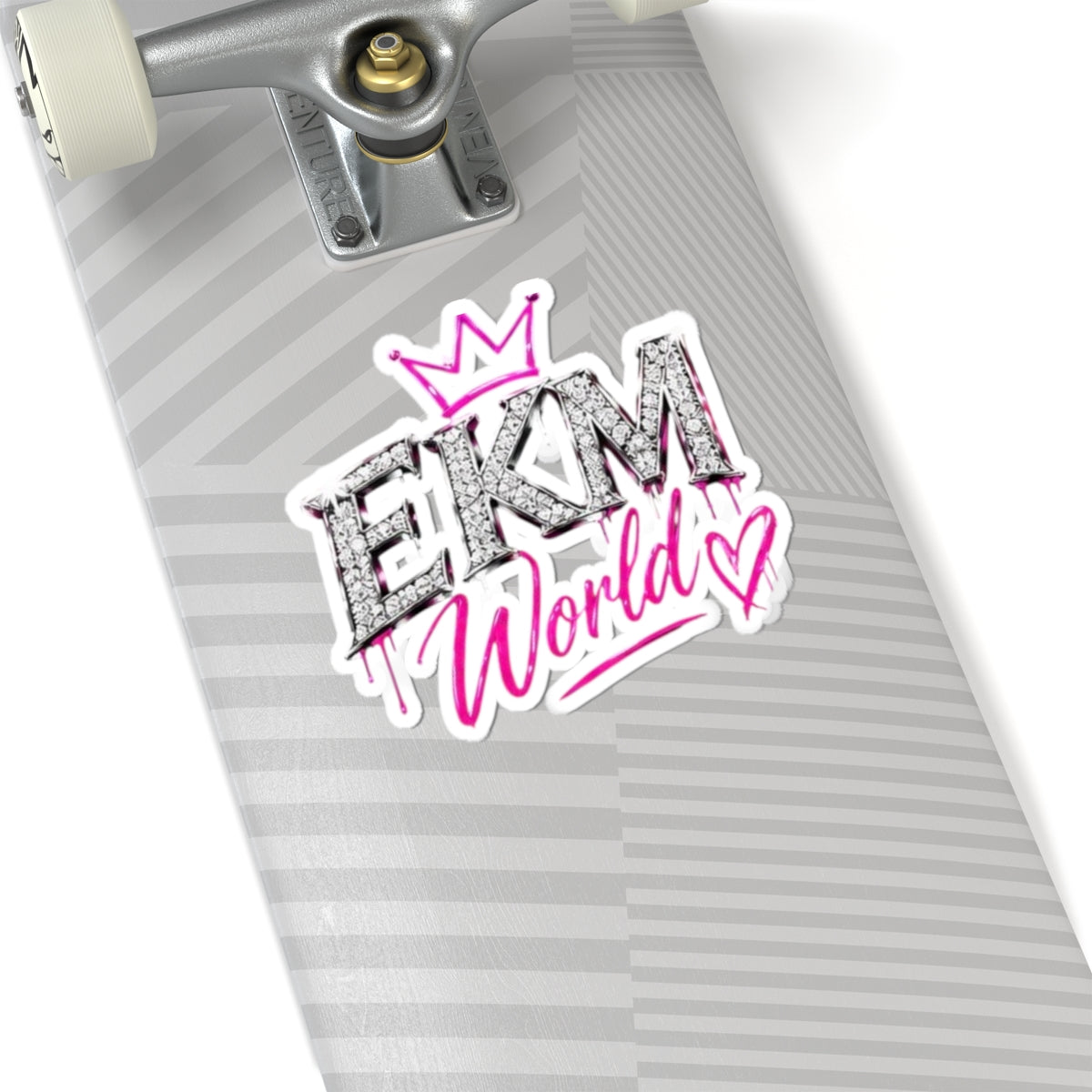 EKM World Kiss-Cut Sticker — Pink Crown Drip Design