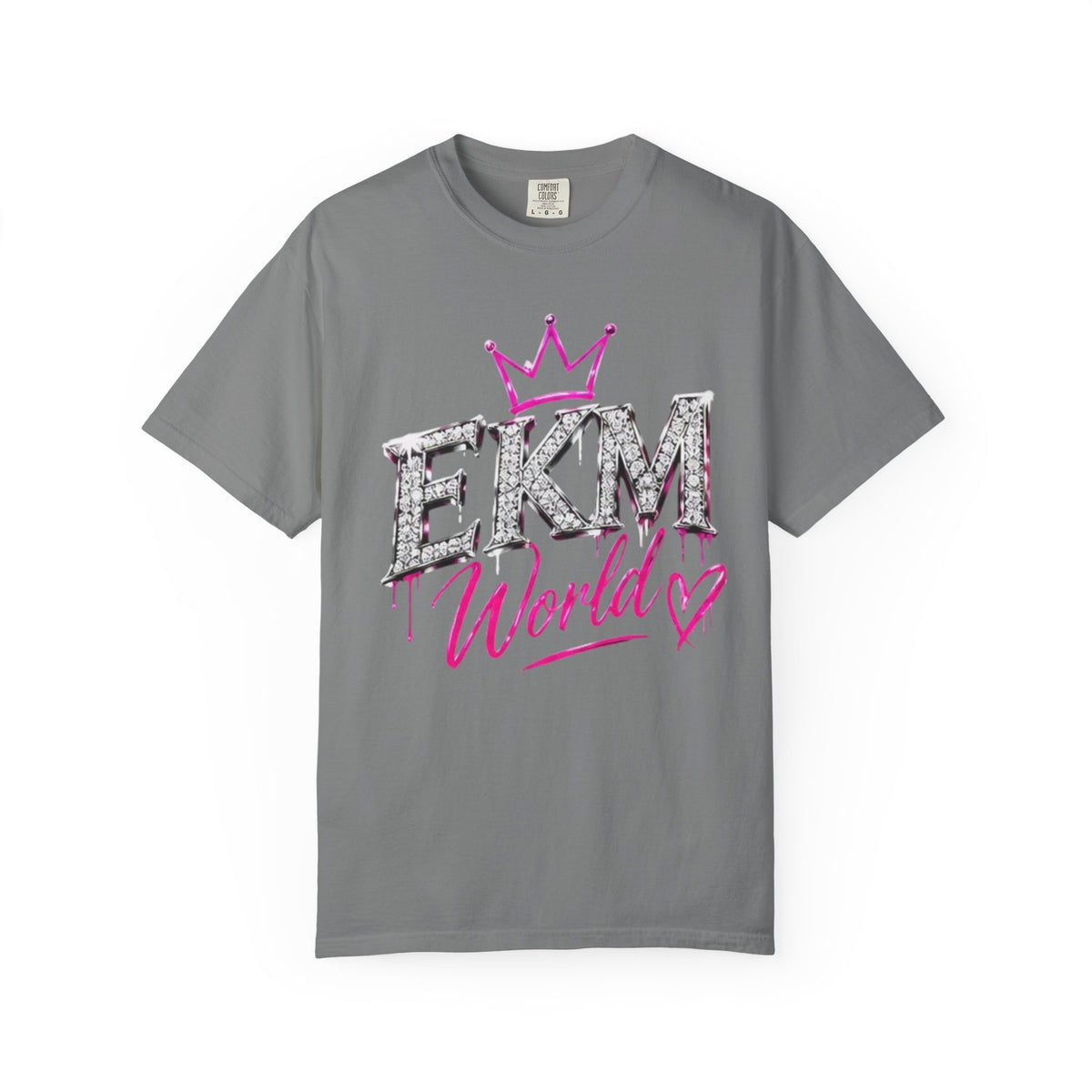 EKM World Graphic T-Shirt — Pink Crown & Globe Streetwear Shirt